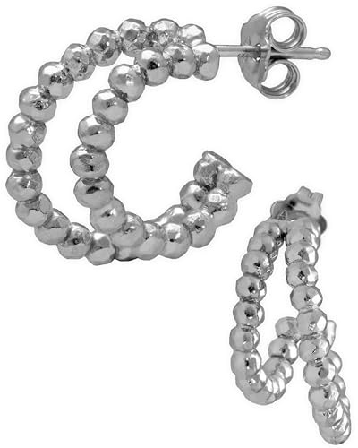 Handmade Doppel Creolen aus 925 Sterling Silber hypoallergen kleine Huggie Creolen Ohrringe geometrisch minimalistisch zierliche Boho Ohrstecker einzigartiges Geschenk für Sie