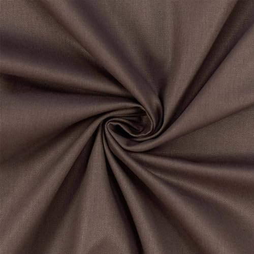 Baumwollstoff Popeline, 100% Baumwolle, Stoff zum Nähen, uni dunkelbraun (Länge am Stück: ab 50cm / Breite: 148cm)