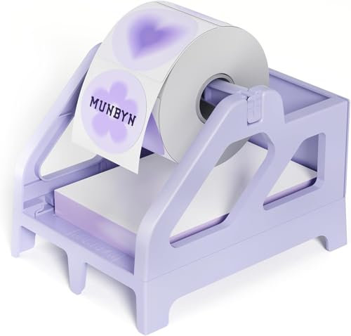 MUNBYN Label Holder for Rolls and Stack Fan-Fold Labels, ILH01, Purple
