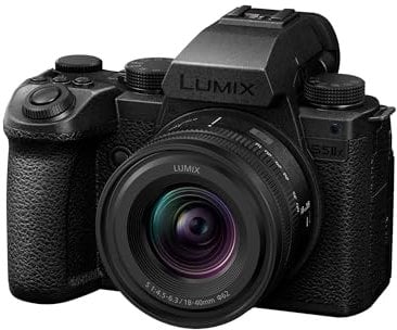 Panasonic LUMIX DC-S5M2XNE Fotocamera Mirrorless Full Frame, Registrazione 4K 60P e 6K 30P Illimitata, Wi-Fi, Phase Hybrid AF, Active IS, Dual Native ISO, con Lente S-R1840E 18-40mm S, Nero