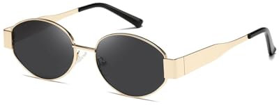 KGDUYC Retro Sonnenbrille Damen Herren Mode Sonnenbrillen Oval Metal Trendy Classic UV400 Schutz Sonnenbrillen - graue Gläser