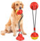 BUYGOO Hundespielzeug mit Saugnapf, Hunde Molar mit Saugnapf Kauseil Ball Pet Spielzeug Hund Zahnbürste Spielzeug für Hund Ziehen, Kauen, Spielen - Rot und Gelb