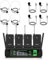 FULODE UG-550 Wireless Lapel Microphone, 4 Channel Professional UHF Wireless Microphone System with 4 Lavalier 4 Headset Mics for Singing Meeting Church Event TV Speaker (4 Bodypack, 200ft Range)