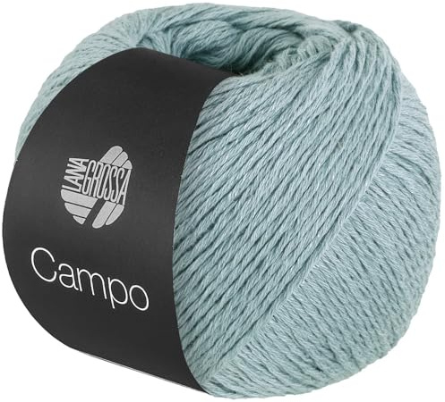 LANA GROSSA Campo | Feines, mehrfach verzwirntes Baumwoll-Mischgarn mit Struktur | Handstrickgarn aus 65% Baumwolle & 25% Viskose & 10% Leinen | 50g Wolle zum Stricken & Häkeln | 165m Garn FB 33