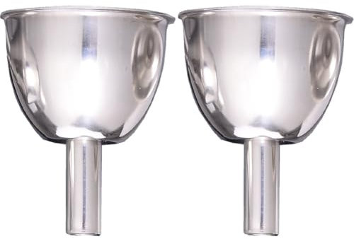 2 Pcs Stainless Steel Mini Funnels Multipurpose Funnels for Drinking Liquor Flask, Essential Oil Bottle, Spice Powder, Homemade Make-up Fillers