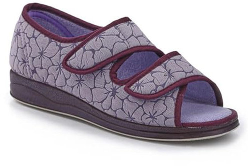 Pavers Strapped Memory Foam Slippers - Purple Size 6