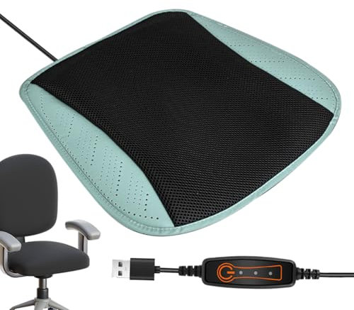 Cooling Car Seat Cushion - Ventilated Car Front Seat Cooling Pad | USB Plug-in Quiet with 8 Fans Ice Silk Mesh Adjustable Three Wind Speeds for Hot Weather