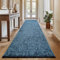 SIMPEX, Chenille Teppich Baumwolle Läufer Blau 80x250 cm Waschbar, Boho-Stil, Kurzflor, Vintage Kelim, Weich & rutschfest, Einfarbig, Für Küche, Flur & Schlafzimmer