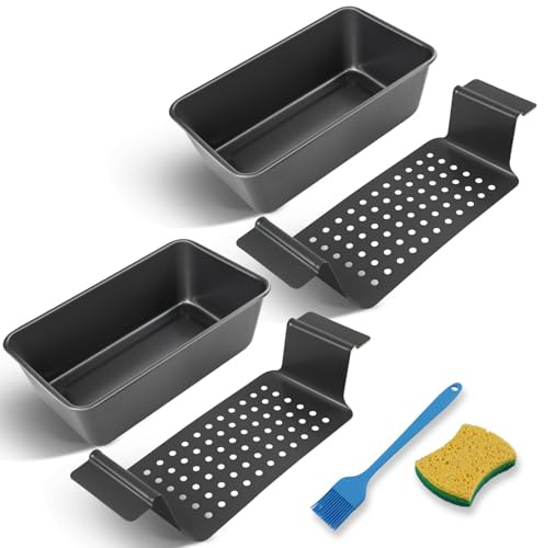 Mu Mianhua Bread Tin Loaf Tin, Healthy Meatloaf Pan with Drain Tray Nonstick Baking Loaf Pan, Homemade Banana Bread Tin for Oven