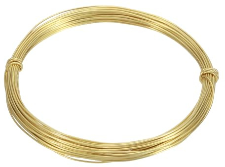 QUARKZMAN 30 Pies Alambre De Latón Calibre 16 Alambre Flexible Para Joyería | Manualidades Modelado Y Decoración, (Redondo)