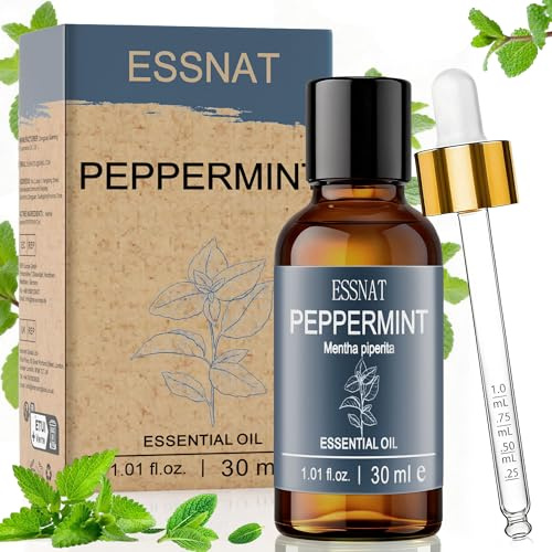 ESSNAT Pfefferminzöl 30 ml - 100% natürliches ätherisches Öl, Mentha piperita, Ätherische Öle für Diffusor, ideal für Aromatherapie, Haushalt und DIY