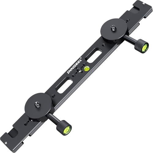 INNOREL RS36 Kit 360mm Multi-Purpose Dual Dovetail Long Quick Release Extender Rail Sliding Plate with 2 Clamp Holders for Camera Tripod Ballhead