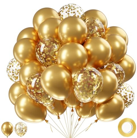 Palloncini Oro Confettis, 62 Pezzi Oro Palloncini Prima Comunione