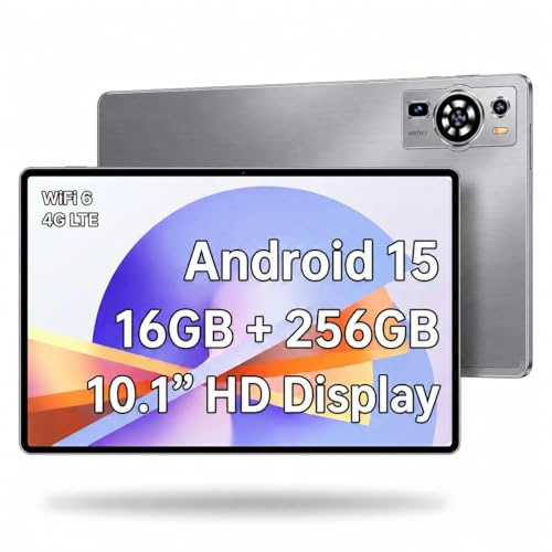 UXD Tablet 10,1 Zoll Android 15 mit Tastatur, 4G LTE Tablet mit SIM Karte, WLAN 6, Octa-Core, 8000mAh Akku, IPS Display, Bluetooth, USB-C