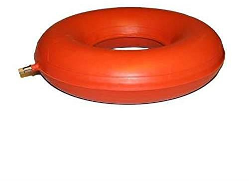 Sitzring Gummi aufblasbar- 45 cm Durchmesser - rot/orange - Sitzkissen gegen Beschwerden bei Dekubitus, Hämorrhoiden, Rückenschmerzen und zur Steißbein Entlastung