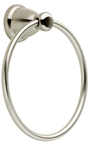 Franklin Brass Kinla (1-Pack) Hand Towel Holder Satin Nickel Towel Racks for Bathroom Wall Round Towel Ring Holder for Bath Towel Hanger for Kitchen, Bathroom Accessories KIN46-SN-1