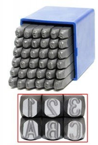 Schlagzahlen Set - 36 tlg. 0-9 und A-Z in 4 - 6 - 10 Millimeter (4 Millimeter)