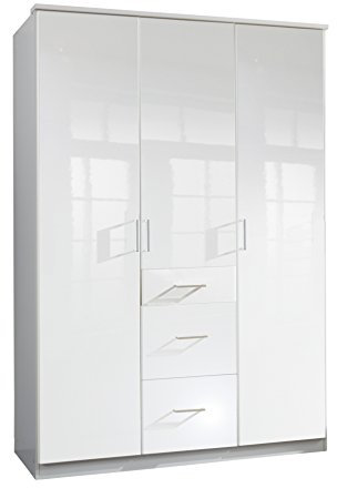 Wimex Kleiderschrank/ Drehtürenschrank Clack, (B/H/T) 135 x 198 x 58 cm, Weiß/ Absetzung Weiß