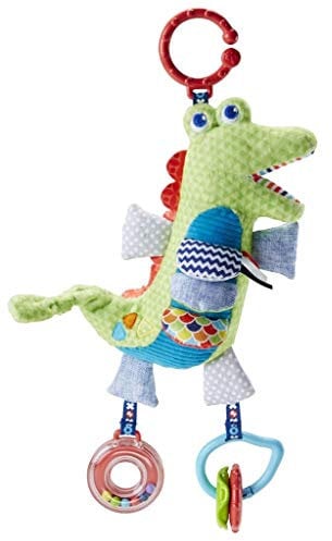 Fisher-Price Mattel DYF89 - Kleines Spiel-Krokodil, Rasseln/Beissringe