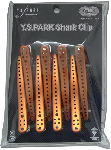 Y.S.Park Lot de 8 pinces à cheveux requin (métal orange)