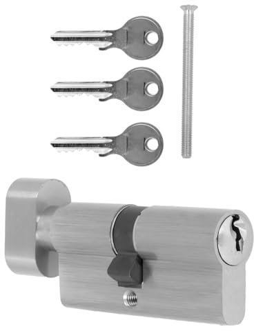 Schließzylinder mit Knauf/Türschloss/Zylinderschloss/Profilzylinder inkl. 3 Schlüsseln - 55 x 30mm