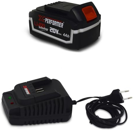 Batterie CONCEPT 20V Lithium 4 Ah compatible pour la gamme d'outils Electro-portatifs X-PERFORMER + Chargeur unclus