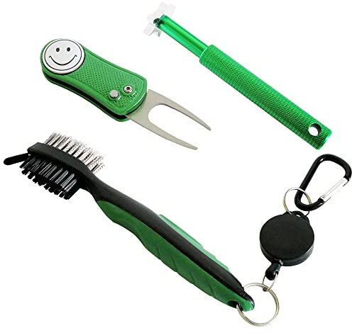 Golf Club Bürste Sharpener Pitchgabel Pflege Set (Grün)
