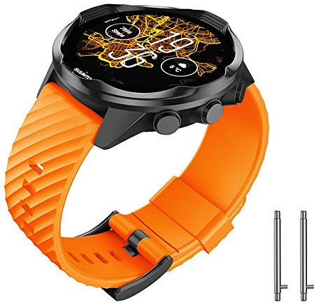 NotoCity Armband Kompatibel für Suunto 7 / Suunto 9 Ersatzarmband, für Suunto Spartan Sport/Suunto D5 Ersatz Armbander/Sport Band/Männer Frauen/Weichem Silikon/Orange