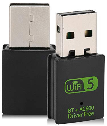 fasient1 Wifi Dongle, AC600 802.11b/g/ac Dual Band 5.8GHz/2.4GHz Mini Wireless Network Bluetooth Receiver USB Wifi Adapter for PC Desktop Laptop, Support 10/8/8.1/7/Vista/XP/Vista/OS