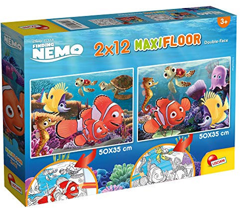 Liscianigiochi 86573 Disney Supermaxi 2 x 12 Nemo Puzzle für Kinder, Mehrfarbig
