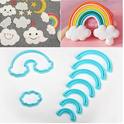Zonster 9pcs / Set Regenbogen-ausstecher-Kuchen-Form 3D-Druck-Fondant-ausstecher-biskuit-Form Für Kuchen, Die Werkzeuge