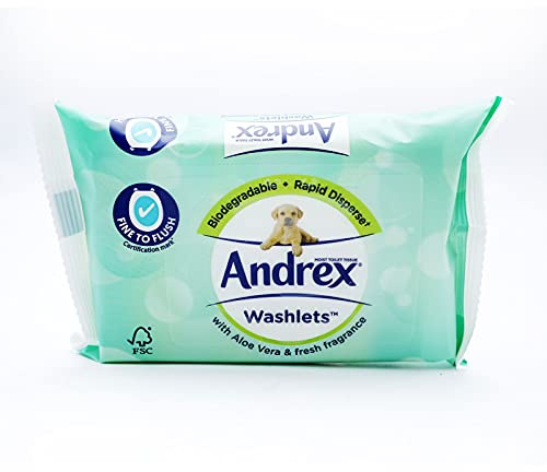 Andrex Aloe Vera Washlets Single Pack (36 Sheets)