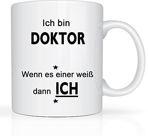 Print-Klex Tasse professionnelle Mug personnalisé avec motif Docteur - Pour le travail - Cadeau de travail - 330 ml