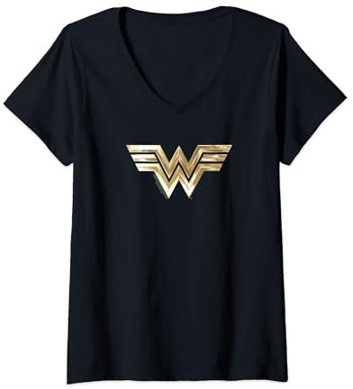 Wonder Woman 1984 Golden Logo T-Shirt avec Col en V