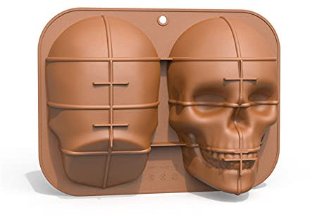 Grospe Large Skull Cake Mould Silicone Head Skeleton Baking Cake Pan for Halloween 3D Baking Mould Tin Cake Pan