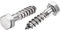 sourcing map Hexagonal Tire-fond M8 x 30mm 304 Inox Acier Demi-fil Autotaraudeuse Boulons pour Bois Vis 10Pcs