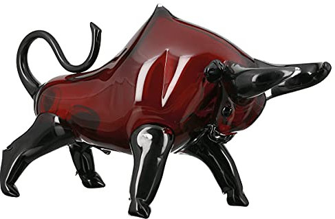 GILDE GLAS art Stier - Dekofigur aus Glas -Moderne Dekoration - H 28cm