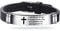 KunBead Jewelry Mens Cross Religious Christian Silicone Engraved Bracelet Wristbands with Scripture Quote Bible Verse Inspiring Gift for Women