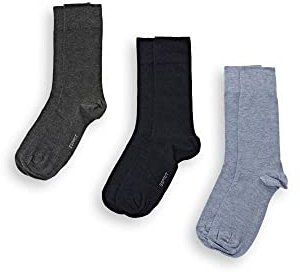 ESPRIT Herren Solid Mix 3-Pack Socken atmungsaktive biologische Baumwolle Lyocell verstärkte Herrensocken hautfreundlich strapazierfähig einfarbig für Business Alltag Multipack 3 Paar