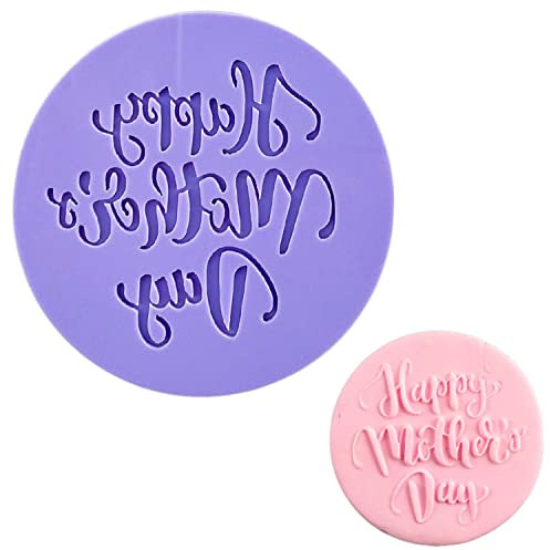 Crethinkaty Muttertags-Fondant-Präger Happy Mother's Day, 3D-erhöhtes Design, Keksstempel zum Backen von Keksen, Dekorieren von Kuchen, Zuckerpaste, Cupcakes