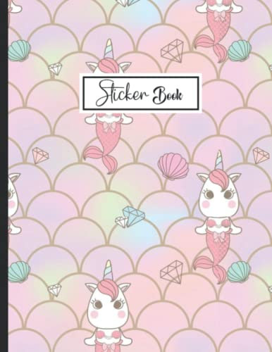 Sticker Book: Blank Sticker Collection Book for Girls with Mermaids .