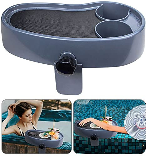 Whirlpool-Tischtablett, verstellbarer Whirlpool-Getränkehalter, rutschfester Getränkebehälter mit 2 Getränkehaltern, verbesserter Whirlpool-Beistelltisch, Outdoor, Terrasse