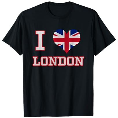 T-Shirt mit Aufschrift I Love (Heart), London, britische Flagge T-Shirt