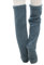 XACKWUERO Plüsch Pantoffel Strümpfe Pelz lange Beinwärmer für Frauen Männer über Knie hoch Fuzzy Socken Winter Home Schlafen Socken (Blau)