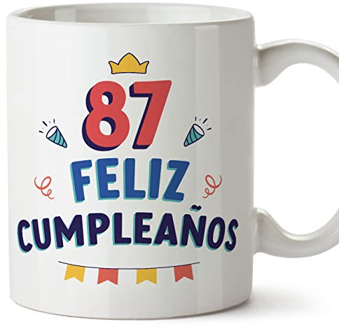 MUGFFINS Tazas 87 Cumpleaños - En Español - ¡Feliz Cumpleaños! - 11 oz / 330 ml - Regalo original y divertido
