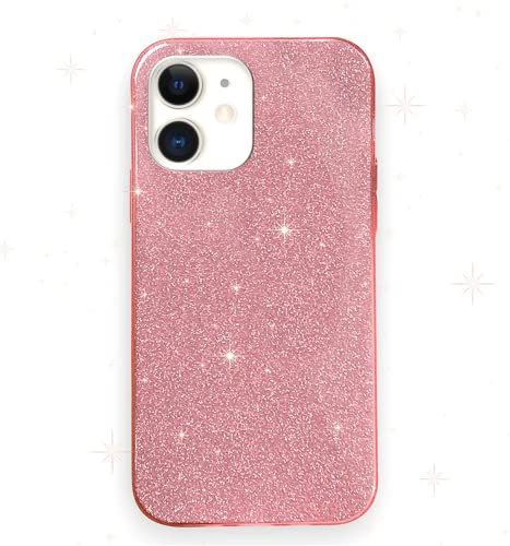 MHtech Glitter Case for iPhone 11, Bling Sparkle Shockproof Cute Sparkly Case Cover for Women and Girls. Protective Case for iPhone 11 (Pink)