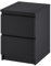 IKEA MALM Kommode mit 2 Schubladen, 40 x 55 cm, Schwarz-Braun