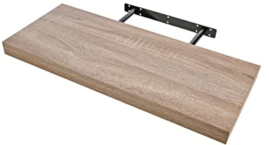Etrexonline Étagère Murale Bois MDF 60x25x4cm Couleur Chêne Vieilli, Étagère Murale Fixation Invisible Charge Maximale 25KG