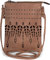 styleBREAKER Damen Mini Bag Umhängetasche Ethno Style und Nieten, Schultertasche, Handtasche, Tasche 02012260, Farbe:Braun