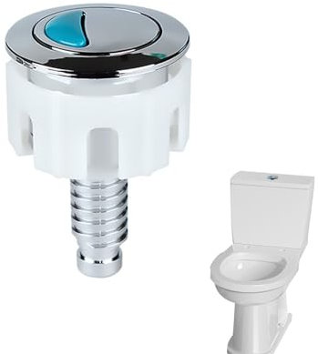 Toilet Flush Buttons Replacement, Round Head Dual Push Button Toilet Flush Toilet Cistern Flush Parts Compatible with Ideal Cistern Tank Toilet Flush System